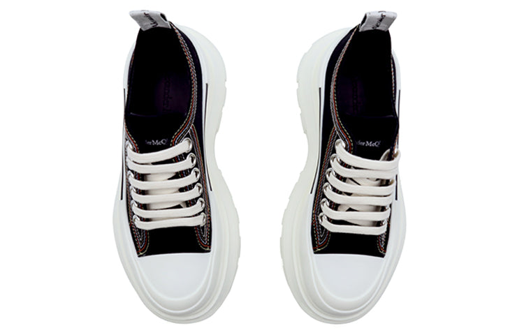 (WMNS) Alexander McQueen Tread Slick Lace Up Sneaker 'Denim Black' 657579W4L3M1355 #